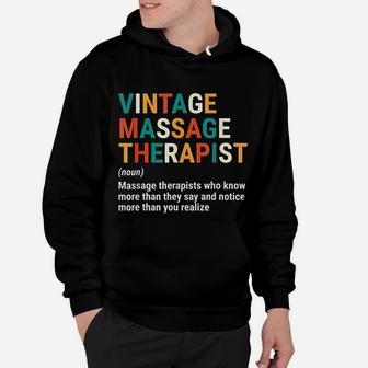 Vintage Massage Therapist Definition Noun Funny Massage Hoodie - Seseable
