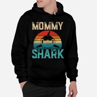 Vintage Mommy Shark Mommy Gift Halloween Christmas Hoodie - Seseable