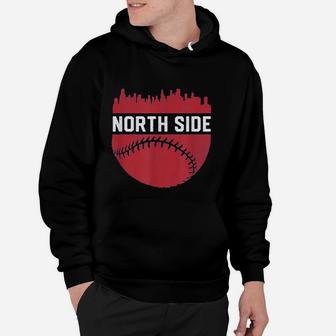 Vintage North Side Chicago Skyline Baseball Hoodie - Seseable