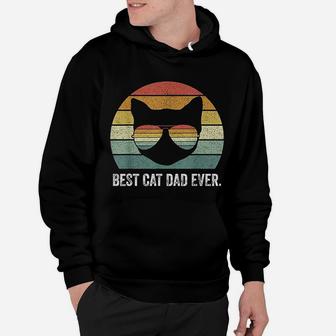 Vintage Retro Best Cat Dad Ever Funny Cat Dad Father Hoodie - Seseable