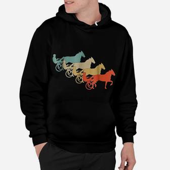 Vintage Retro Style Horses Harness Racing Equitation Hoodie - Seseable