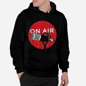 Vintage Retro Style Microphone On Air Radio Podcast Hoodie - Seseable