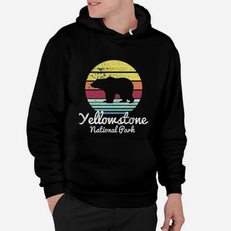 Vintage Retro Yellowstone National Park Wy Bear Hoodie - Seseable