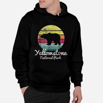 Vintage Retro Yellowstone National Park Wyoming Bear Hoodie - Seseable