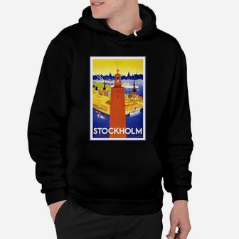 Vintage Stockholm Sweden Travel Poster T Shirt Hoodie - Seseable