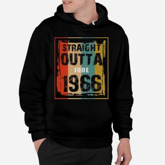 Vintage Straight Outta June 1966 Retro 56th Birthday Hoodie - Seseable