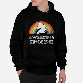 Vintage Unicorn Awesome Since 1981 41st Birthday 41 Years Old Hoodie - Seseable