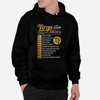 Virgo Facts Serving Per Container Awesome Zodiac Sign Hoodie | Seseable CA