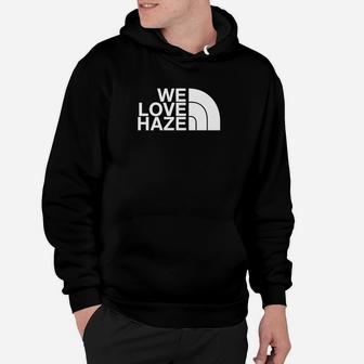 We Love Haze Grafik Hoodie in Schwarz, Trendiges Tee für Fans - Seseable
