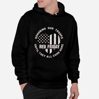 Wear Red On Friday - Us Military Pride And Support Hoodie - Seseable