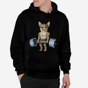 Weightlifting Chihuahua Deadlifting Chihuahua Powerlifting Hoodie - Seseable