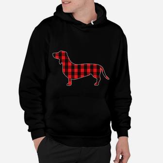 Weiner Dog Plaid Lumberjack Pattern Hoodie - Seseable