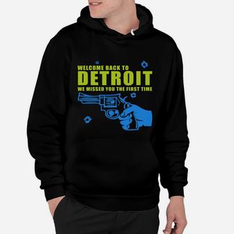 Welcome To Detroit T-shirt Hoodie - Seseable