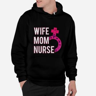 Wife Mom Nurse Gift Rn Lpn Symbols Nursing School Mothers Day Hoodie - Seseable