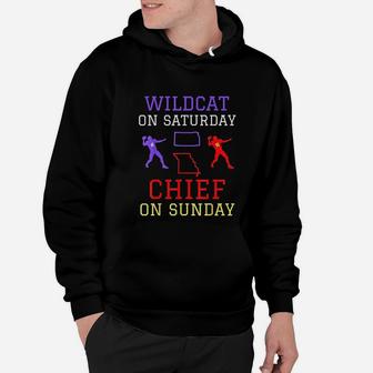 Wildcat On Saturday Chief On Sunday Kansas City Football Hoodie - Seseable