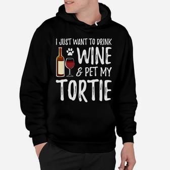 Wine And Tortie For Tortie Cat Mom Hoodie - Seseable