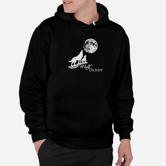 Wolf Daddy And Pup Howling At The Moon Hoodie - Seseable