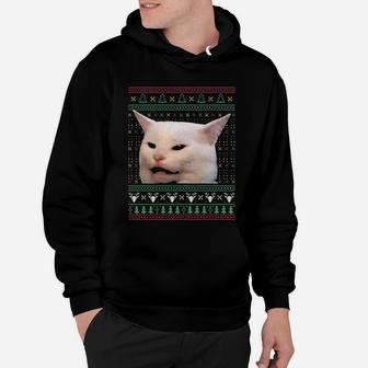 Woman Yelling At A Cat Ugly Xmas Sweaters Funny Meme Dress Hoodie - Seseable