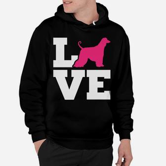 Womens Afghan Hound Dog Mom Womens Fitted Love Hoodie - Seseable