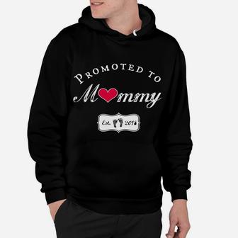 Womens New Mom 2018 Promoted Mommy Heart Love Hoodie - Seseable