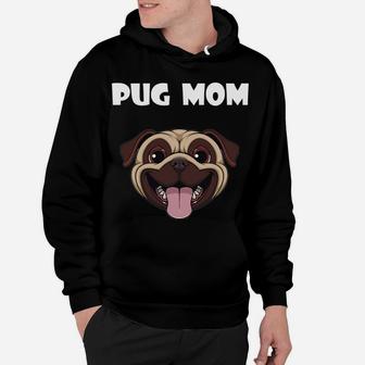 Womens Pug Mom For Women Pug Lovers Hoodie - Seseable