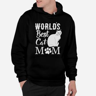 Worlds Best Cat Mom Funny Mothers Day Hoodie - Seseable