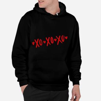 Xoxo Hearts Love Hugs Kisses Valentines Day Hoodie - Seseable