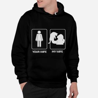 Your Wife My Wife Crazy Cat Lady Wife Hoodie - Seseable