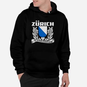 Zürich Stolzes Wappen Design Schwarzes Hoodie für Herren - Seseable