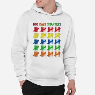 100 Days Of School Tally Marks Kids 100 Days Smarter Hoodie - Seseable