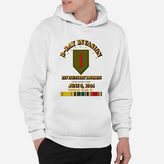 1st Infantry Div D Day W Svc Ribbons Hoodie - Seseable