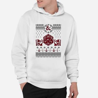 20 Sided Dice D20 Ugly Christmas Sweater Hoodie - Seseable