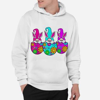 3 Easter Egg Gnomes Colorful Spring Bunny Ears Rabbit Cute Hoodie - Seseable