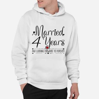 4th Wedding Anniversary Gifts For Her Just Married 4 Years Hoodie - Seseable
