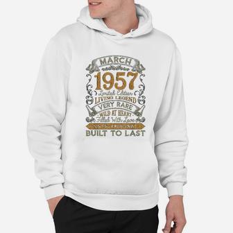 65th Birthday Gift 65 Years Old Retro Vintage March 1957 Hoodie - Seseable