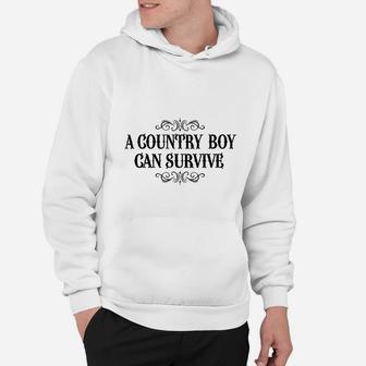 A Country Boy Can Survive Quote Gray Hoodie - Seseable