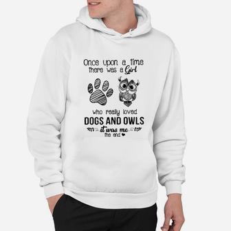 A Girl Who Really Loved Dogs And Owls Hoodie - Seseable