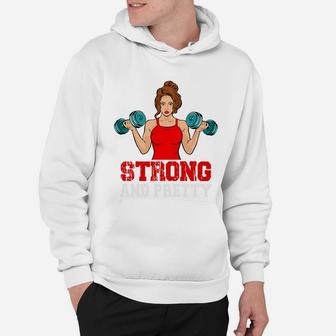 A Strong And Pretty Gymnastic Girl With Dumbbell Hoodie - Seseable