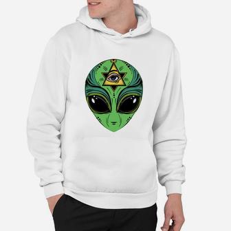 Alien Face And Alien Shuttle In The Space Hoodie - Seseable