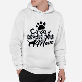 All White Crazy Beagle Dog Mom Hoodie - Seseable