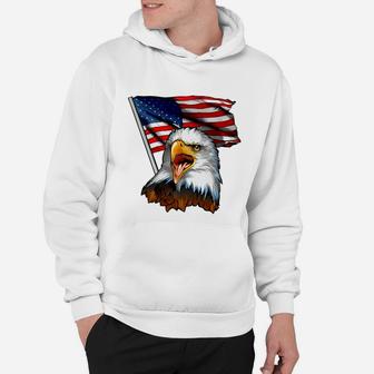 America - Eagle And Flag Hoodie - Seseable