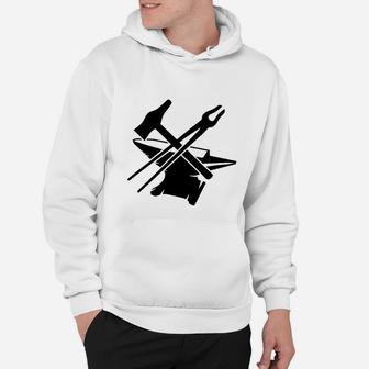 Anvil With Hammer And Tongs Hoodie - Seseable