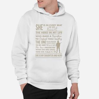 Army Mom She Is In Every Beat Of My Heart The Hero In My Life Who Made A Sacrifiee To Defend This Country She Is My Daughter And Hero Hoodie - Seseable