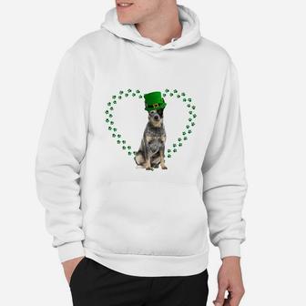 Australian Cattle Dog Heart Paw Leprechaun Hat Irish St Patricks Day Gift For Dog Lovers Hoodie - Seseable