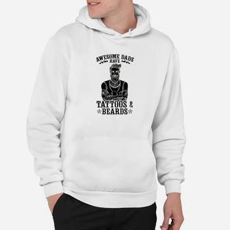 Awesome Dads Have Tattoos And Beards Tattoo Gift Hoodie - Seseable