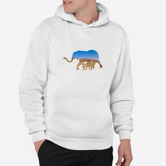 Baby Elephant And Mother Graphic Elephant And Calf Hoodie - Seseable