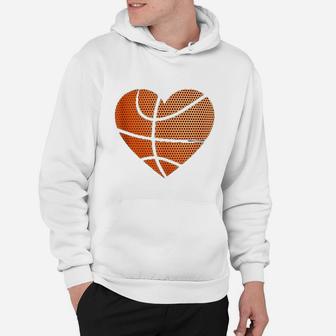 Basketball Ball Love Heart Mom Dad Sports Player Fun Gift Hoodie - Seseable