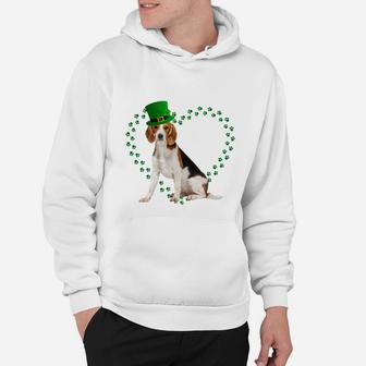 Beagle Heart Paw Leprechaun Hat Irish St Patricks Day Gift For Dog Lovers Hoodie - Seseable