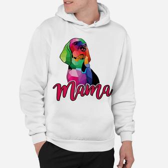Beagle Mama For Women Kids Rainbow Geometric Hoodie - Seseable