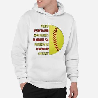 Behind Every Player Is A Mother Softball Gift Mother Day Hoodie - Seseable